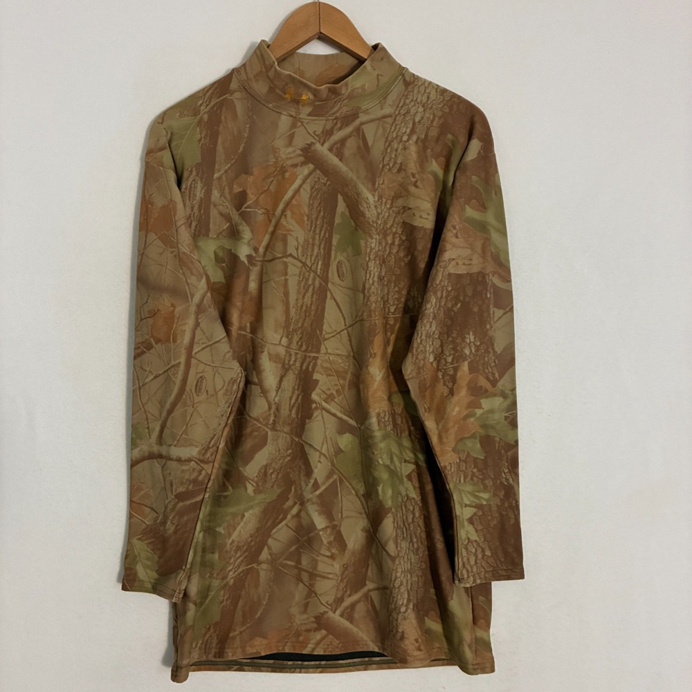 Under Armour Tactical Base Layer Top Men 3XL Hardwoods Camo Mock Neck Gorpcore